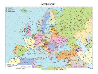  Magnetická mapa Evropy, politická, barevná