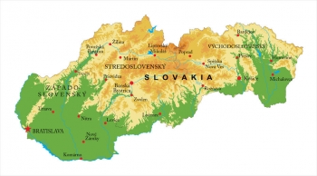  Magnetická mapa Slovenska, geografická, barevná