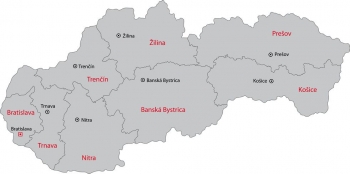  Magnetická mapa Slovenska, ilustrovaná, šedá