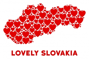  Magnetická mapa Slovenska, ilustrovaná, červená