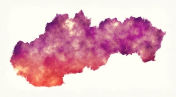  Magnetická mapa Slovenska, watercolor, fialová