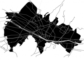  Magnetická mapa Florencie, ilustrovaná, černá