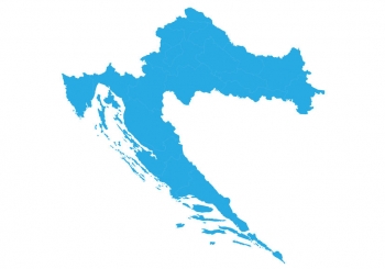  Magnetická mapa Chorvatska, ilustrovaná, modrá