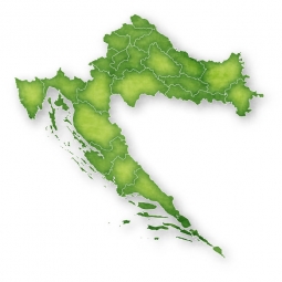  Magnetická mapa Chorvatska, ilustrovaná, zelená