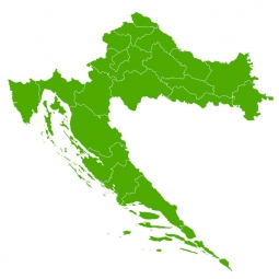  Magnetická mapa Chorvatska, ilustrovaná, zelená