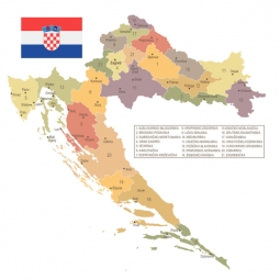 Magnetická mapa Chorvatska, detailní, barevná
