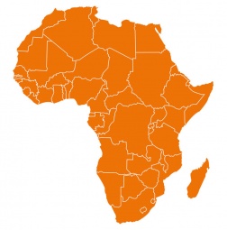  Magnetická mapa Afriky, ilustrovaná, oranžová