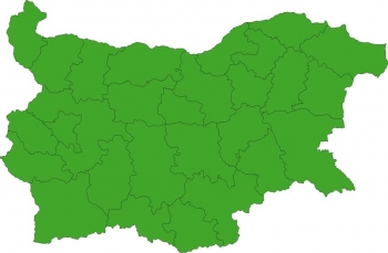  Magnetická mapa Bulharska, administrativní, zelená