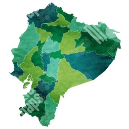  Magnetická mapa Ekvádoru, ilustrovaná, zelená