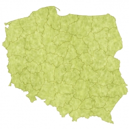 Magnetická mapa Polska, ilustrovaná, zelená