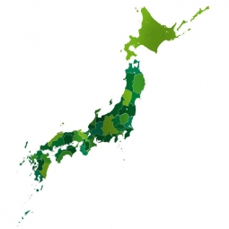  Magnetická mapa Japonska, ilustrovaná, zeleno-žlutá