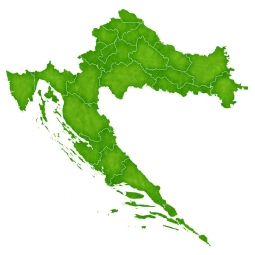  Magnetická mapa Chorvatska, ilustrovaná, zelená