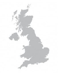  Magnetická mapa Velké Británie, ilustrovaná, šedá