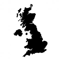  Magnetická mapa Velké Británie, ilustrovaná, černá