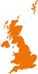  Magnetická mapa Velké Británie, ilustrovaná, oranžová