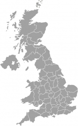  Magnetická mapa Velké Británie, ilustrovaná, šedá