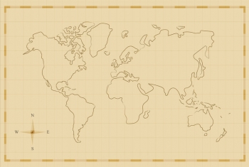  Magnetická mapa Světa, ilustrovaná - rámeček, slepá