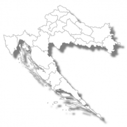  Magnetická mapa Chorvatska, ilustrovaná, slepá