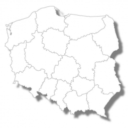  Magnetická mapa Polska, ilustrovaná, slepá