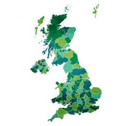  Magnetická mapa Anglie, ilustrovaná, zelená