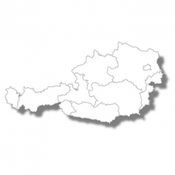  Magnetická mapa Rakouska, ilustrovaná, slepá