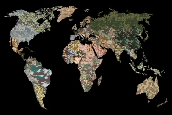  Magnetická mapa Světa, ilustrovaná, barevná