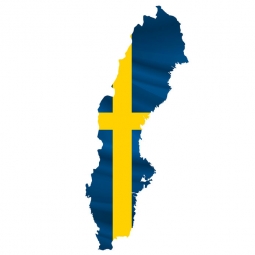  Magnetická mapa Švédska, ilustrovaná, barevná