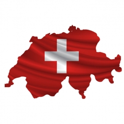  Magnetická mapa Švýcarska, ilustrovaná, barevná