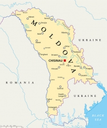  Magnetická mapa Moldavska, politická, béžová