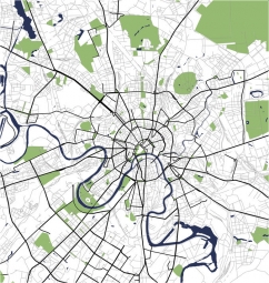  Magnetická mapa Moskvy, ilustrovaná, barevná