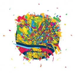  Magnetická mapa Bratislavy, ilustrovaná, barevná