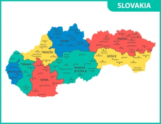  Magnetická mapa Slovenska, ilustrovaná, barevná