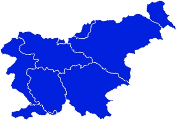  Magnetická mapa Slovinska, ilustrovaná, modrá
