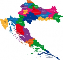  Magnetická mapa Chorvatska, ilustrovaná, barevná
