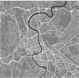  Magnetická mapa Říma, ilustrovaná, bílo-šedá