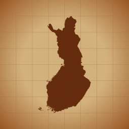  Magnetická mapa Finska, ilustrovaná, hnědá