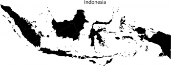  Magnetická mapa Indonesie, ilustrovaná, černá