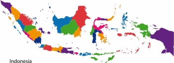  Magnetická mapa Indonesie, ilustrovaná, barevná
