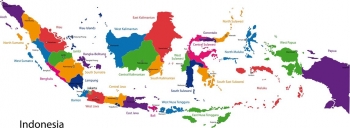  Magnetická mapa Indonesie, ilustrovaná, barevná