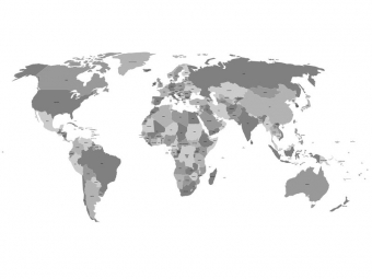  Magnetická mapa Světa, ilustrovaná, šedá