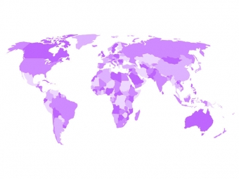  Magnetická mapa Světa, ilustrovaná, fialová