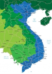  Magnetická mapa Vietnamu, ilustrovaná, barevná