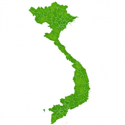  Magnetická mapa Vietnamu, ilustrovaná, zelená