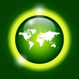  Magnetická mapa Světa, ilustrovaná, zeleno-žlutá