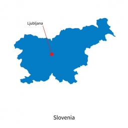  Magnetická mapa Slovinska, ilustrovaná, modrá