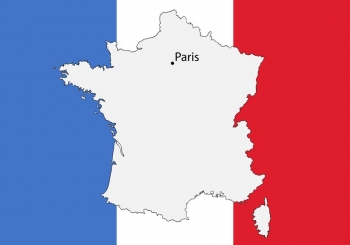  Magnetická mapa Francie, ilustrovaná, barevná