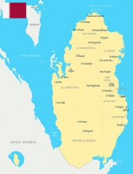  Magnetická mapa Kataru, detailní, žluto-modrá