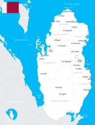  Magnetická mapa Kataru, detailní, bílo-modrá