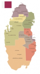  Magnetická mapa Kataru, detailní, barevná