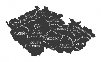  Magnetická mapa České republiky, ilustrovaná, černá